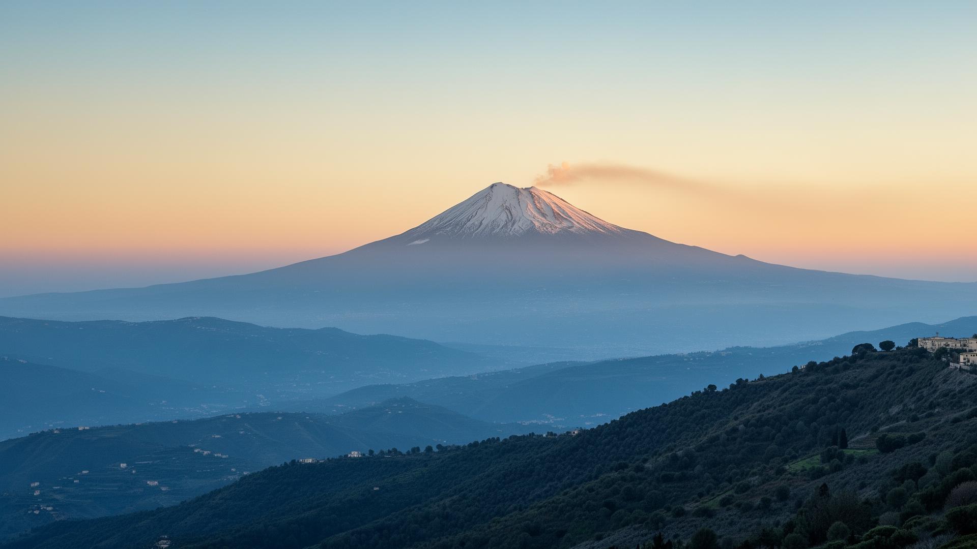 Mount Etna at golden hour